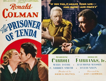 The Prisoner Of Zenda: This adventure-filled drama finds Englishman Rudolf Rassendyll (Ronald Colman) on vacation in a small European country, where he discovers his resemblance to the nation's royal heir-apparent, Rudolf V. When the king-to-be is drugged and incapacitated, Rassendyll must impersonate him, so that the scheming Duke Michael (Raymond Massey) can't assume the throne. To further complicate matters, Rassendyll starts to fall for Rudolf V's intended bride, Flavia (Madeleine Carroll). (1937)